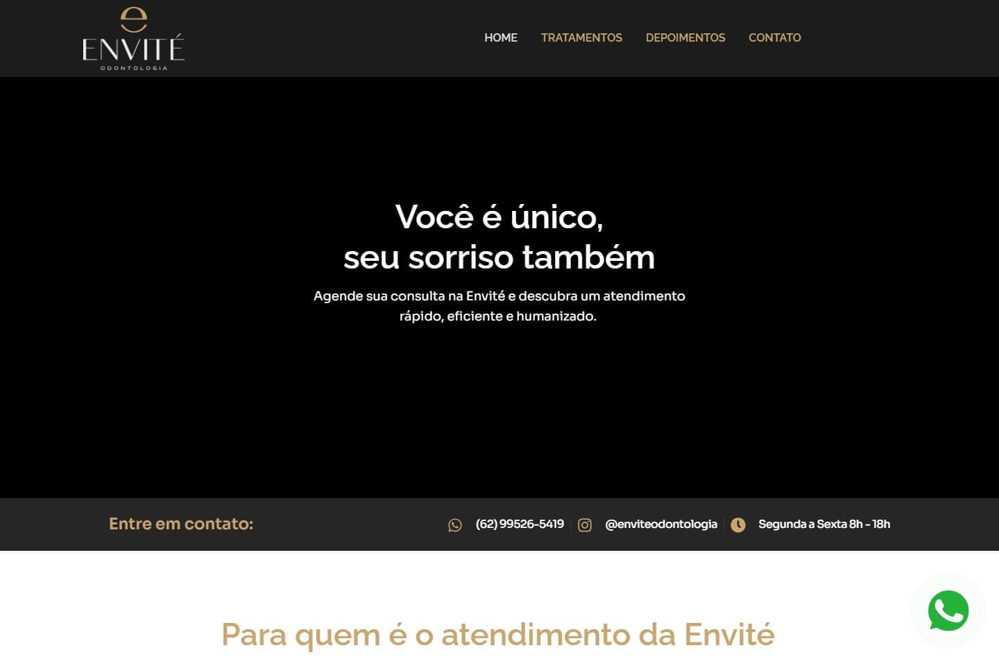 Site Envite Odontologia